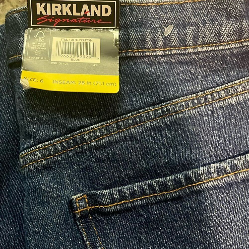 Kirkland Signature Ladies' Straight Leg Jeans Blue High Rise Size 6 - Picture 3 of 4